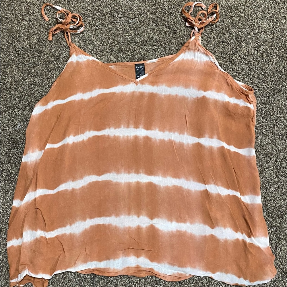 Emery Rose Size L Tie Strap Tank Top
